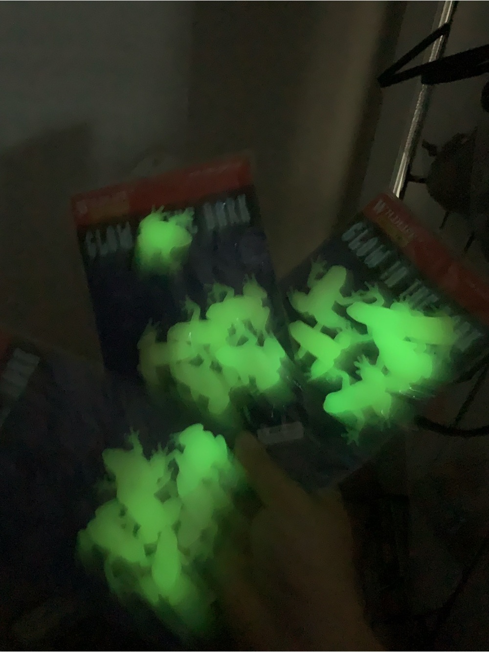 glow in the dark frogsLots of 3 packs vintage frogs